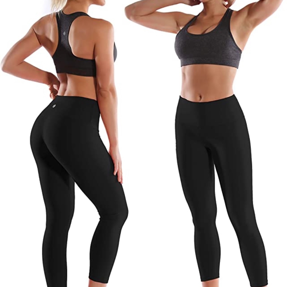 Black High Waist Running/Yoga Pants/Leggings 7/8 length